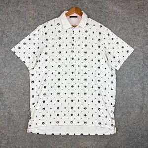 Greyson Polo Shirt Mens XL White Snake Wolf AOP  Golf Performance Tennis